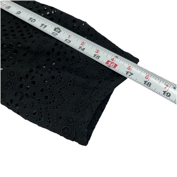 Whistles Page Size 12 US Eyelet Frill Broderie Dress Black Cotton - Picture 10 of 14